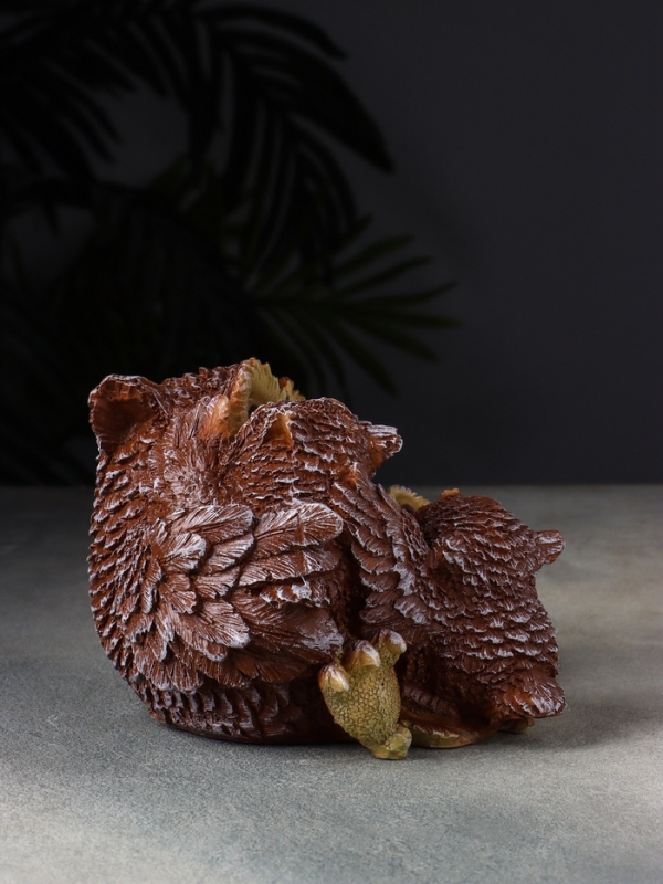 Копилка сова "Счастливая мама" 18 см, коричневый