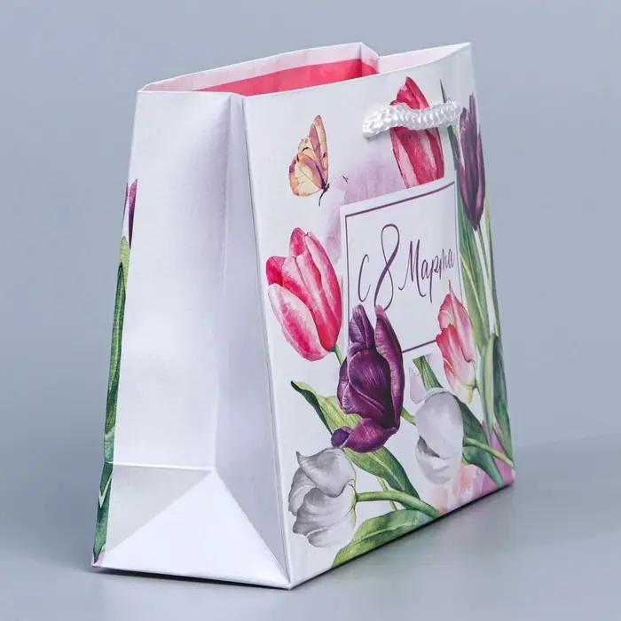 Пакет подарочный ламинированный, упаковка, &laquo;8 марта&raquo;, S 12 х 15 х 5.5 см