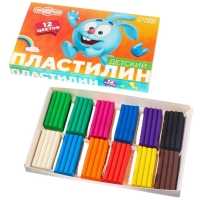 Пластилин  &laquo;Детский&raquo;, 12 цветов, 180 г, Смешарики