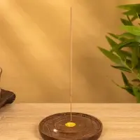 Подставка под благовония круглая, 12.5&times;12.5&times;1.5 см, дерево шишам