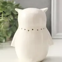 Сувенир керамика свет "Филин в звёздочках" белый 10,5х8х12,5 см