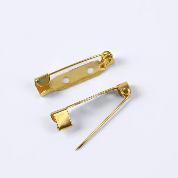 Основа для броши, 25 мм, 2 отверстия, 10 шт, цвет золотой