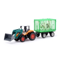 Трактор инерционный &laquo;Фермер&raquo;, с прицепом и животными, МИКС