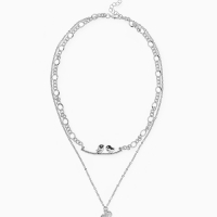 Кулон &laquo;Цепь&raquo; фламинго, цвет серебро