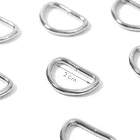 Полукольца для сумок, d = 20 мм, толщина - 3 мм, 10 шт, цвет серебряный