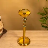 Подсвечник "Пьедестал" 11х11х30 см, алюминий, цв. золото