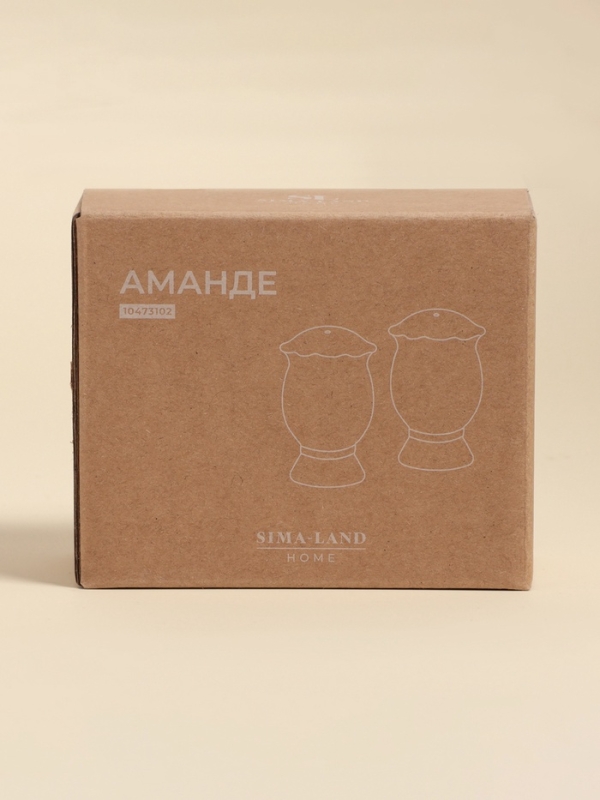 Набор для специй SL Home &laquo;Аманде&raquo;, 5&times;5&times;8 см, солонка, перечница, фарфор, белый