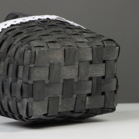 Корзина плетёная, с кружевом, 22&times;17&times;11 см, ручка h=16 см, ива, серая