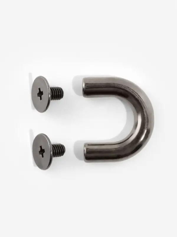 Крепления для ручек для сумки 2шт 1,8*1,5*0,5см 4 винта металл чёрный никель АУ