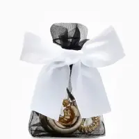 Мешочек подарочный &laquo;Бант органза&raquo;, 7&times;9 см, черно-белый
