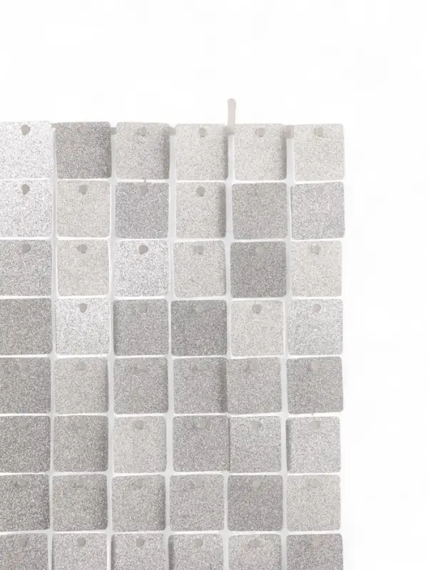 Панель с пайетками для фотозоны 30*30 см серебро с блёстками