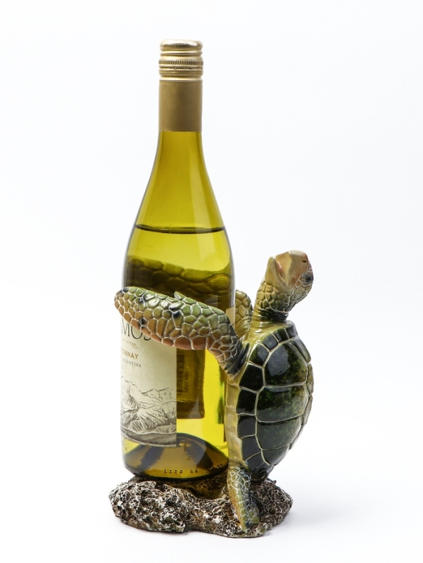 Подставка для бутылки "Черепаха" зеленая, 12х11х19см