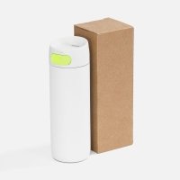 Термостакан X1 с цветной кнопкой, белый с желтым