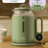 Чайник электрический стеклянный КТ-6751 - 1.5 л