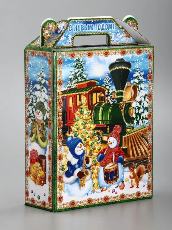 Подарочная новогодняя коробка &laquo;Экспресс&raquo;, для сладких подарков, 16.8&times;7&times;25 см