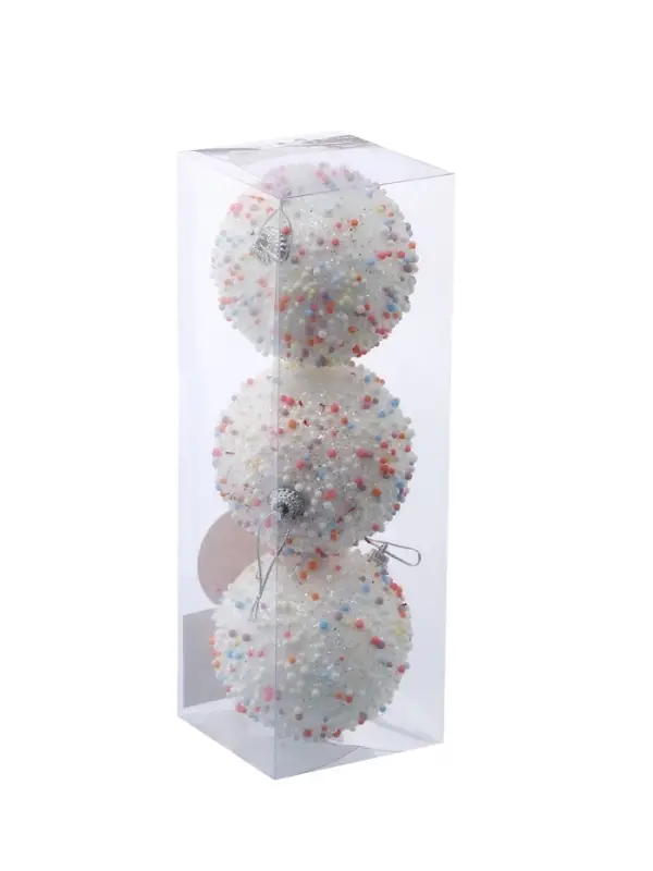 Набор шаров пластик d-8 см, 3 шт "Абель" колор