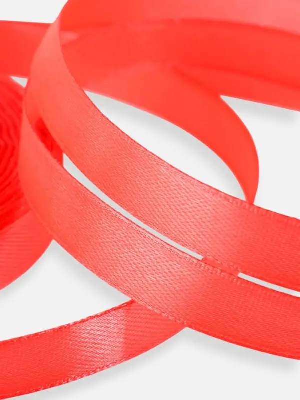 Лента атласная, 12 мм, 23&plusmn;1 м, коралловая №129