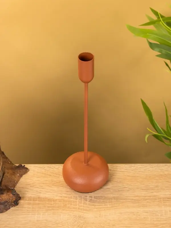 Подсвечник на 1 свечу текстурный "Терракотовый" 8х8х25,5 см