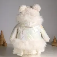 Кукла интерьерная "Медведица в белом пуховике" раздвижная 37-65 см 23х16х37 см