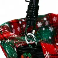 Корзина плетеная 32 х 32 х 14 см, ручка h=14 см зеленый НГ ткань