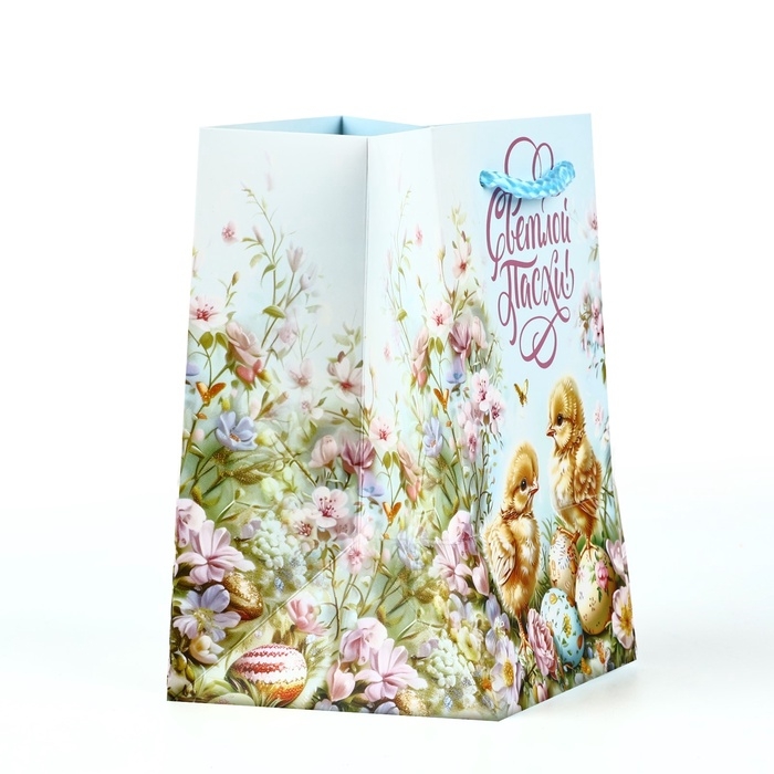 Пакет подарочный под кулич &laquo;Пасха&raquo;, цыплята, 10 &times; 16 &times; 10 см