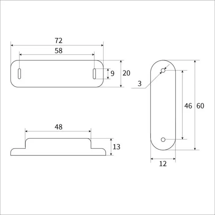 Магнит мебельный M003BR, 72&times;13, большой, коричневый