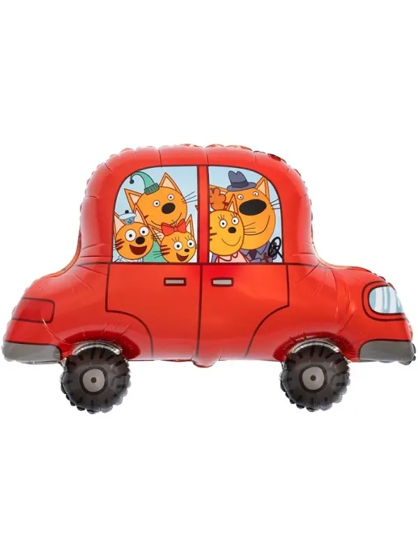 Воздушный шар фольгированный 30" &laquo;Три Кота, автомобиль&raquo;