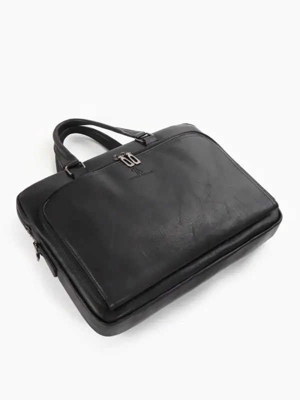 Сумка деловая, 38*8*29см, отд на молнии, 2 н/кармана, длин регил. ремень, ручка, черный
