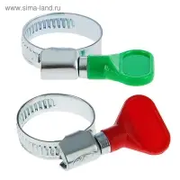 Хомут червячный с ключом MGF, диаметр 16-27 мм, оцинкованный