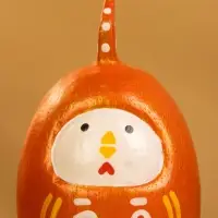 Деревянная кукла кокеши "Цыпленок" цв. красный, 6х6х9 см