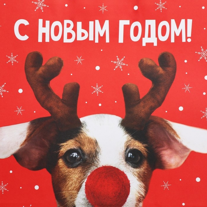 Пакет подарочный новогодний крафтовый &laquo;Олень ты&raquo;, 28 х 32 х 15 см