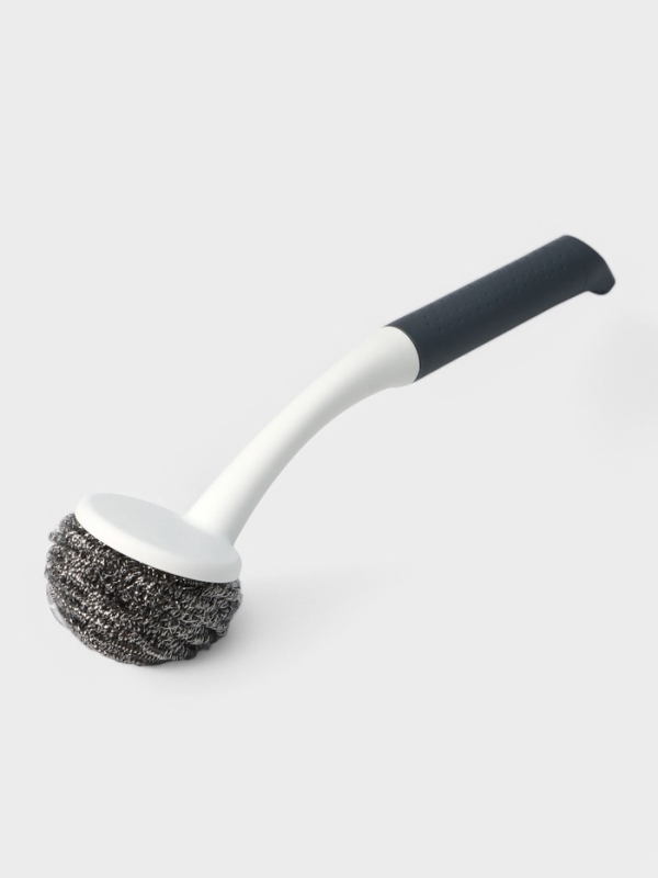 Щётка для мытья посуды с металличкой губкой Breeze, удобная ручка, 30&times;6 см