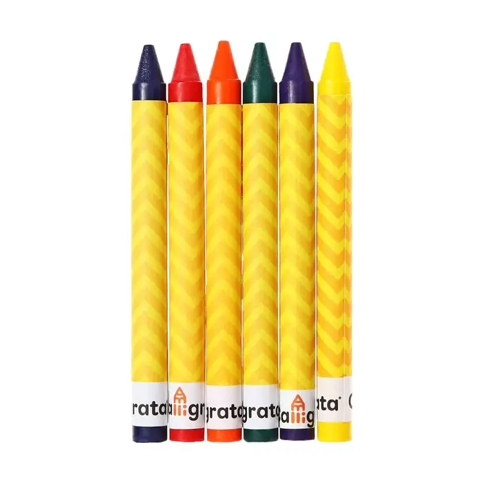 Мелки восковые 6 цветов, 93&times;8 мм, Calligrata, в картонной коробке