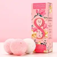 Подарочный набор косметики &laquo;С 8 Марта!&raquo;, бомбочка для ванны с добавками 3 х 40 г, ЧИСТОЕ СЧАСТЬЕ