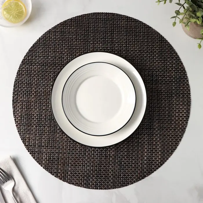 Салфетка сервировочная на стол Доляна &laquo;Ди&raquo;, d=38 см, цвет тёмный шоколад