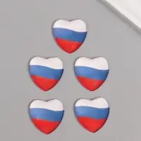 Кабошон стекло для творчества &laquo;Сердце. Россия&raquo;, 2.5&times;2.5 см