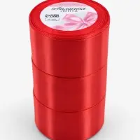 Набор лент атласных (3шт) 50мм*25&plusmn;1ярд(23м&plusmn;1м)  №26 красный ВБ АУ