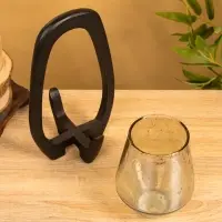 Подсвечник "Аура" 13х15х26 см, стекло, дерево