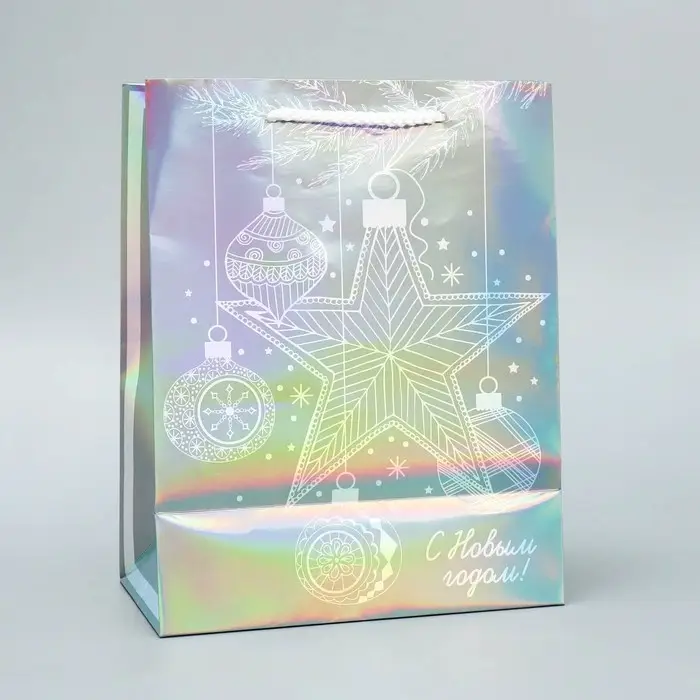 Пакет голографический &laquo;Звезда&raquo;, MS 18 х 23 х 10 см