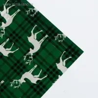 Плёнка упаковочная на Новый год полиграфичная &laquo;Олени&raquo;, 100 х 70 см