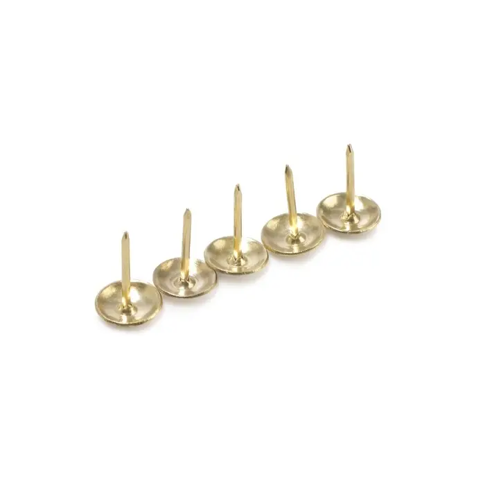 Гвозди ТУНДРА, декоративные, обивочные, фактурные, 11&times;16 мм, золото, фасовка 50 шт.