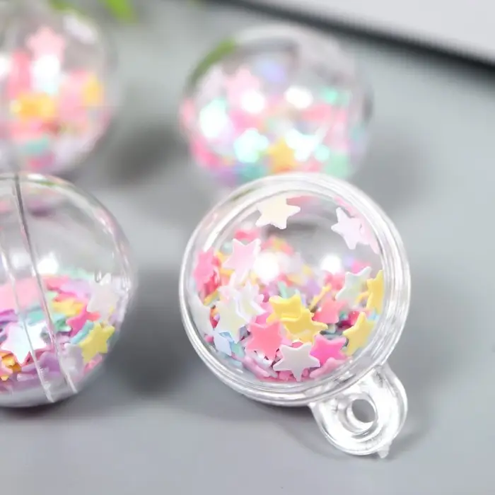 Пластиковый элемент, декоративная подвеска &laquo;Арт Узор. Шар - звёздочки&raquo;, 2.5&times;2 см