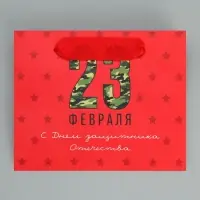 Пакет подарочный ламинированный, упаковка, &laquo;С 23 февраля&raquo;, S 15 х 12 х 5.5 см