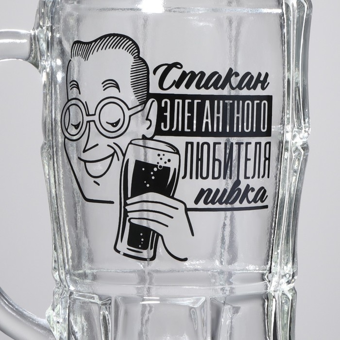 Кружка стеклянная пивная &laquo;Для элегантного любителя пивка&raquo;, 500 мл