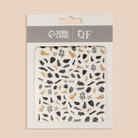 Наклейки для ногтей &laquo;Листопад&raquo;, металлизированные, цвет золотистый/чёрный