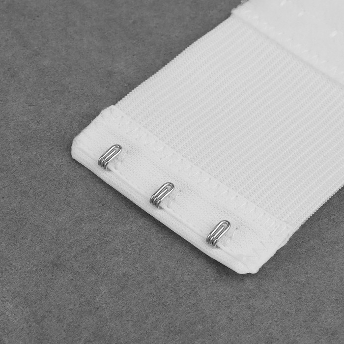 Застёжка-удлинитель для бюстгальтера, 3 ряда 3 крючка, 5 &times; 10,5 см, 3 шт, цвет белый