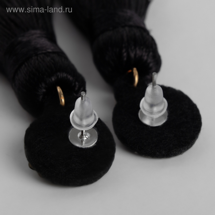 Серьги &laquo;Кисти&raquo; гармония, цвет чёрный, L кисти 8,5 см