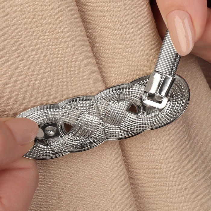 Подхват для штор &laquo;Плетение&raquo;, 2 &times; 33 см, цвет серебряный