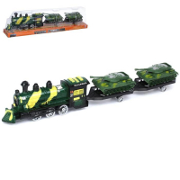 Паровоз инерционный &laquo;Военный&raquo;, с танками, цвета МИКС