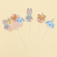 Набор топперов &laquo;С днём рождения&raquo; зверята